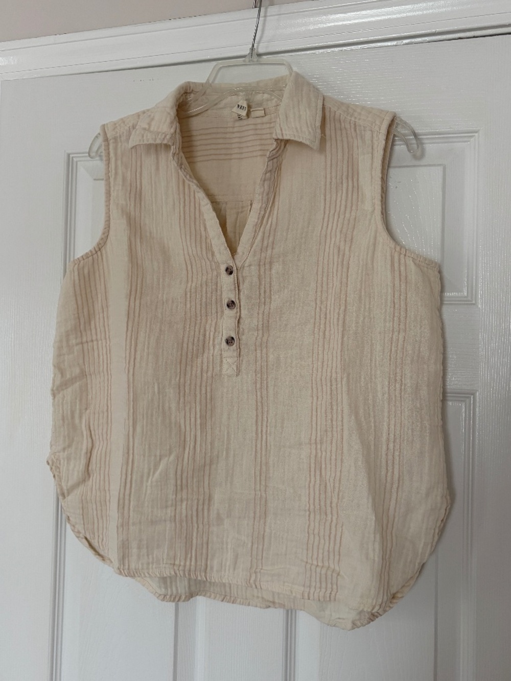 Studio West Tan Sleeveless Top Size Large